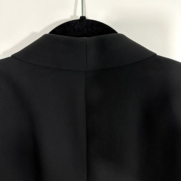Tahari Arthur Levine Black Suit Jacket / Blazer 100% Silk Ruffle Detail Size 14 - Picture 11 of 16